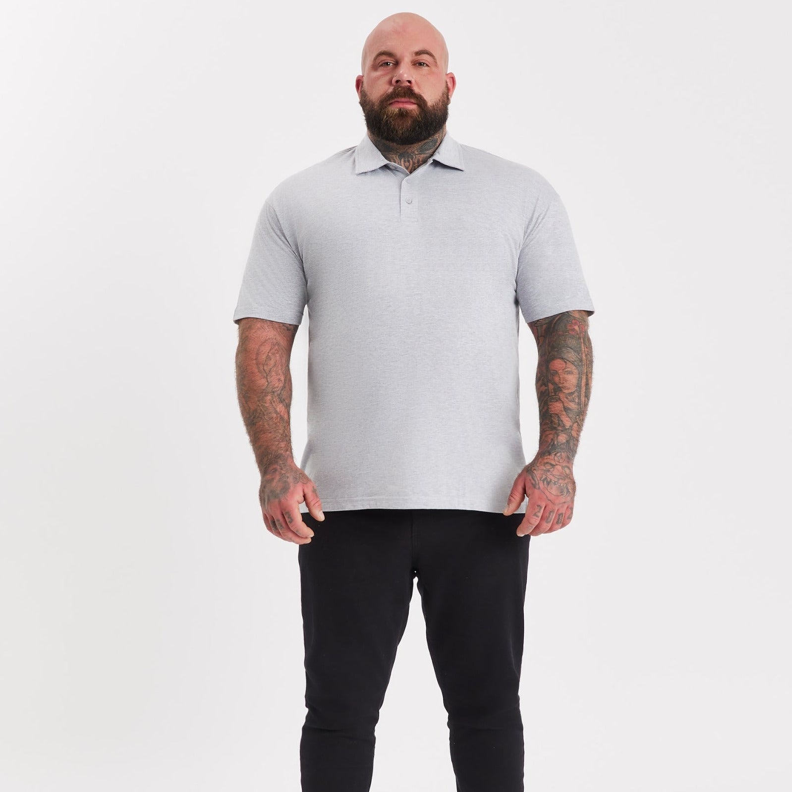 Load image into Gallery viewer, Tall Heather Grey Polo