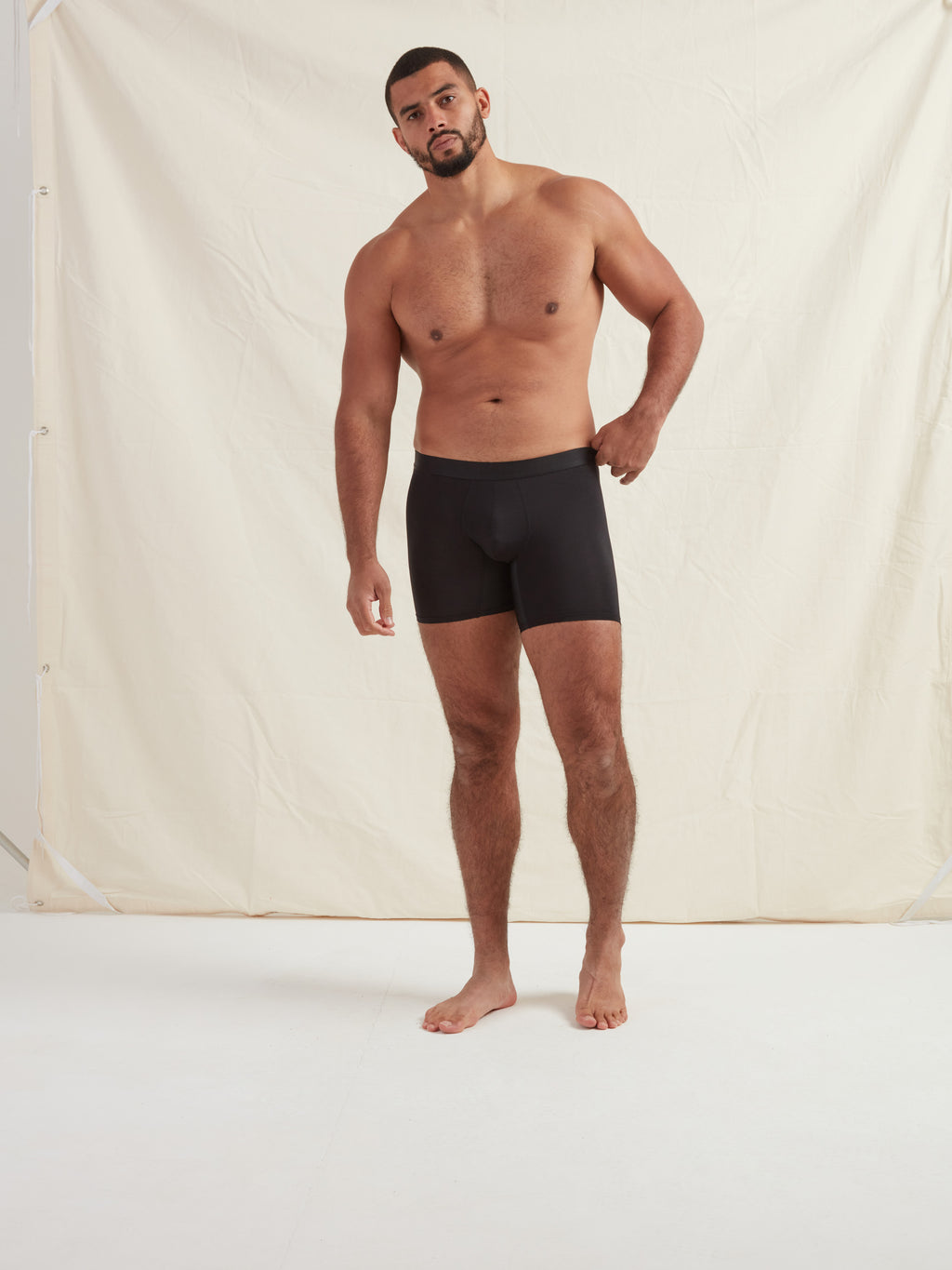 Black Anti-Chafe Bamboo Boxer Briefs