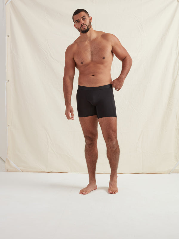 Black Anti-Chafe Bamboo Boxer Briefs