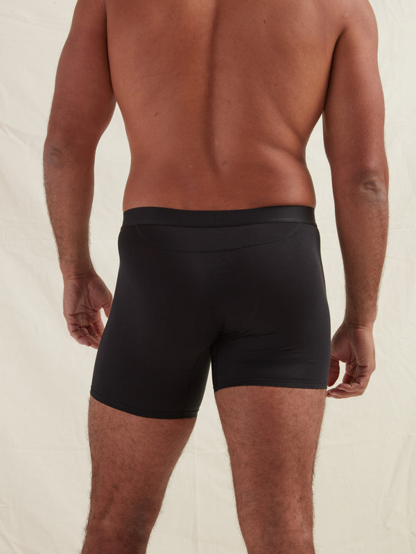 Black Anti-Chafe Bamboo Boxer Briefs