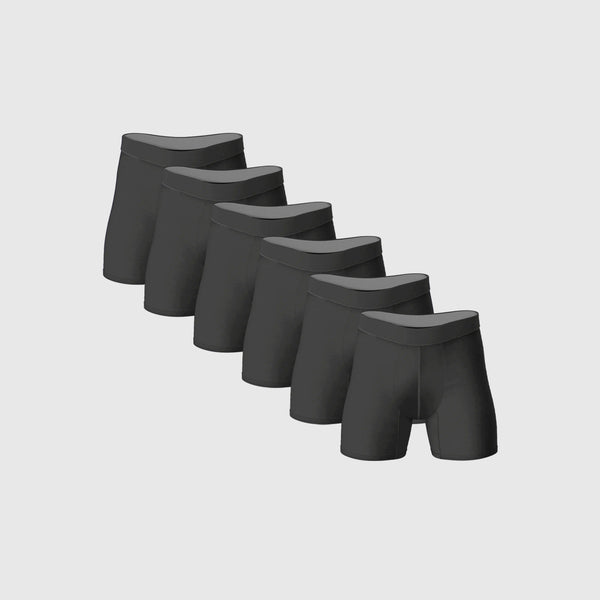 Carbon Anti-Chafe Bamboo Boxer Briefs 6-Pack