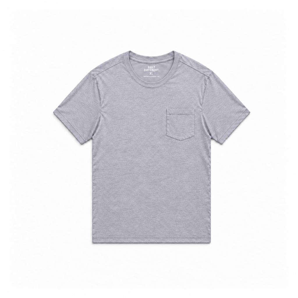 Heather Grey Pocket Crew Neck T-Shirt