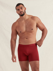 Burgundy Anti-Chafe Bamboo Boxer Briefs