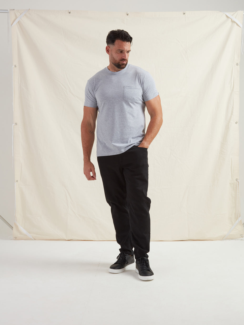 Heather Grey Pocket Crew Neck T-Shirt