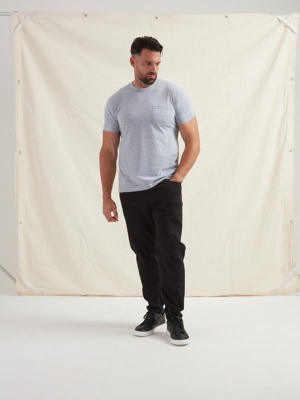 Heather Grey Pocket Crew Neck T-Shirt