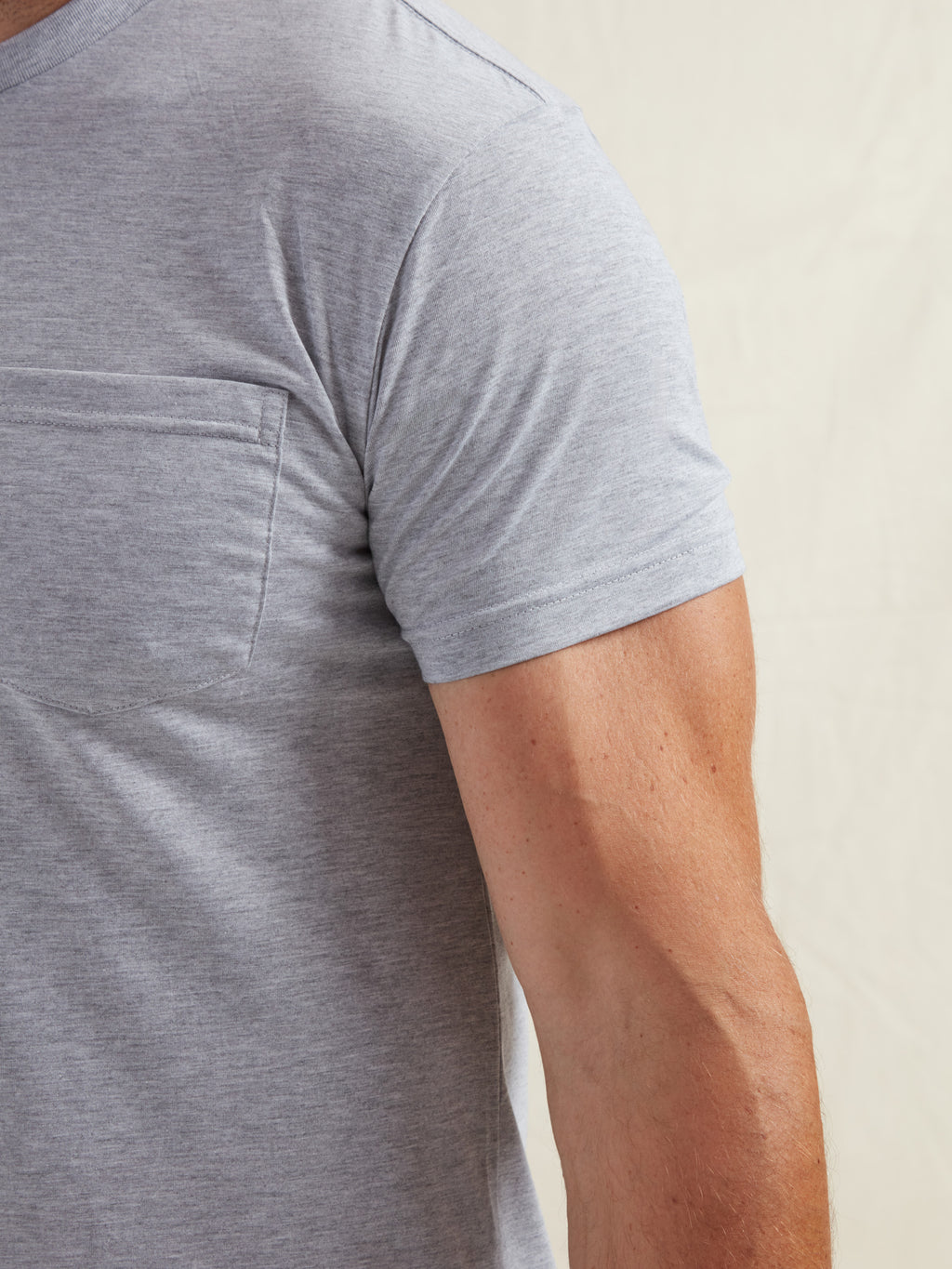 Heather Grey Pocket Crew Neck T-Shirt