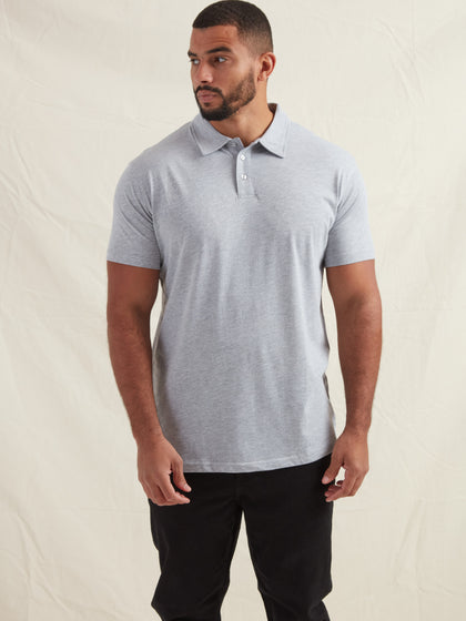 Tall Heather Grey Polo Shirt