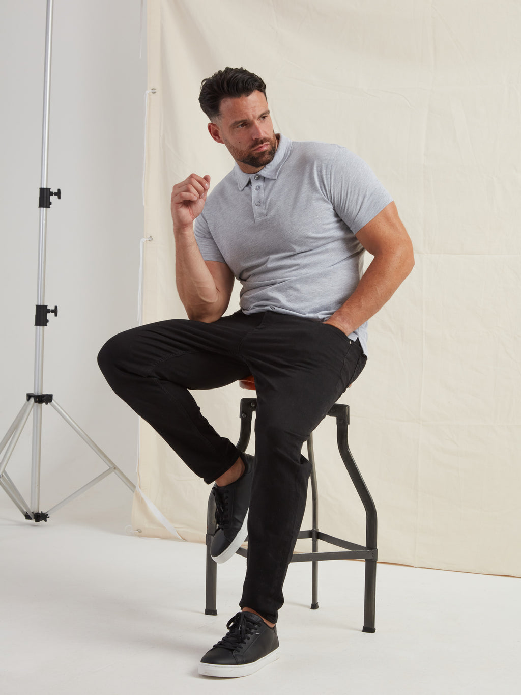 Heather Grey Polo Shirt