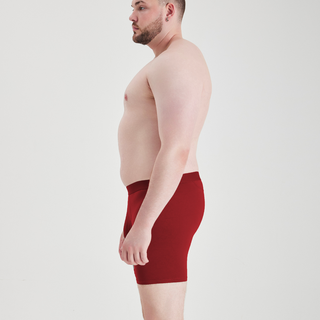 Burgundy Anti-Chafe Bamboo Boxer Briefs