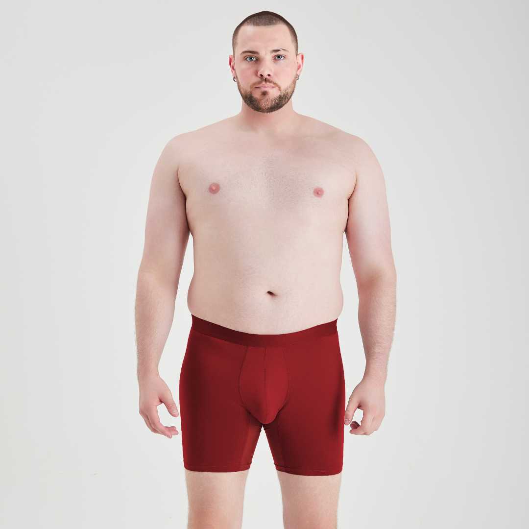 Load image into Gallery viewer, Burgundy Boxer Briefs 3-Pack
