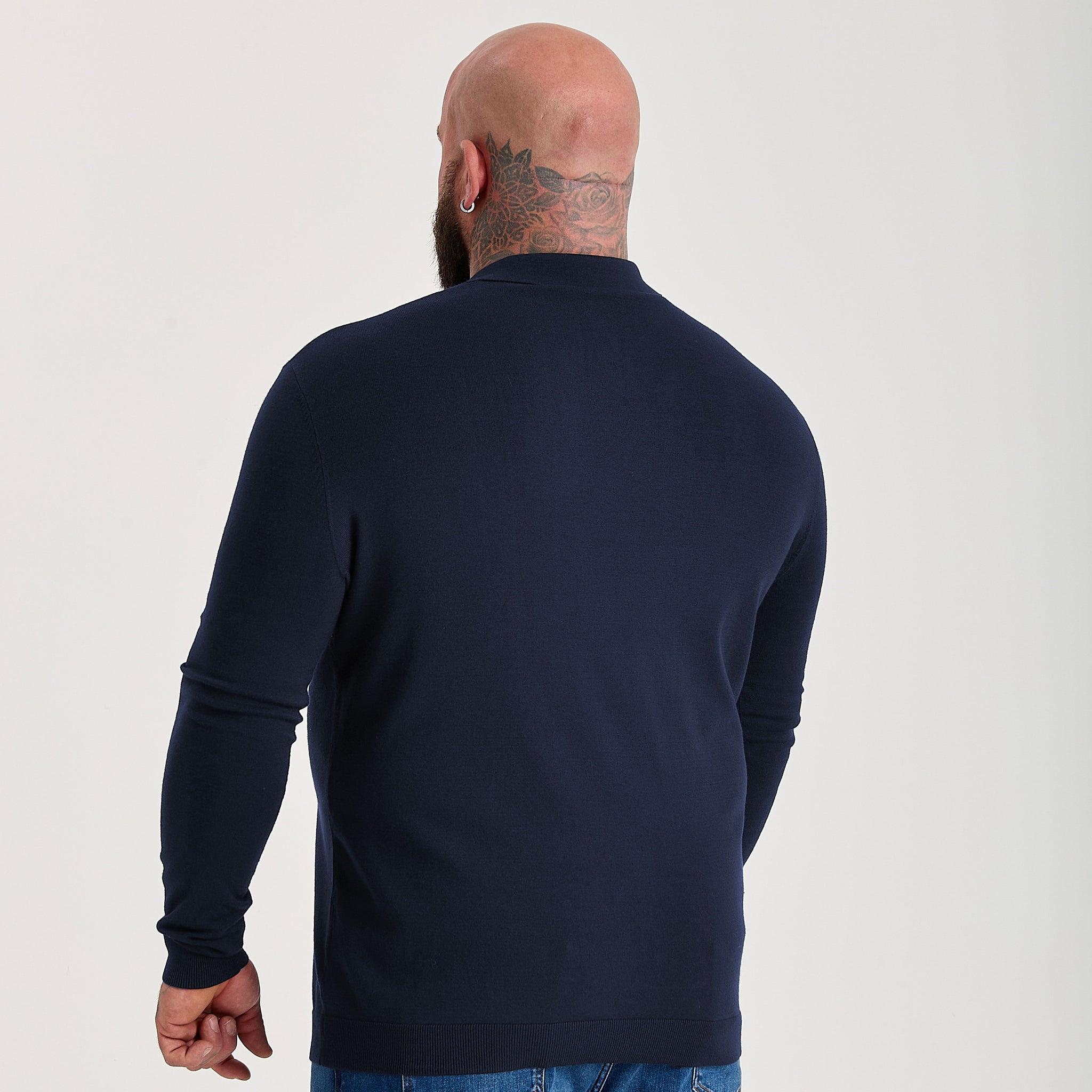Load image into Gallery viewer, Navy Dress Polo Long Sleeve

