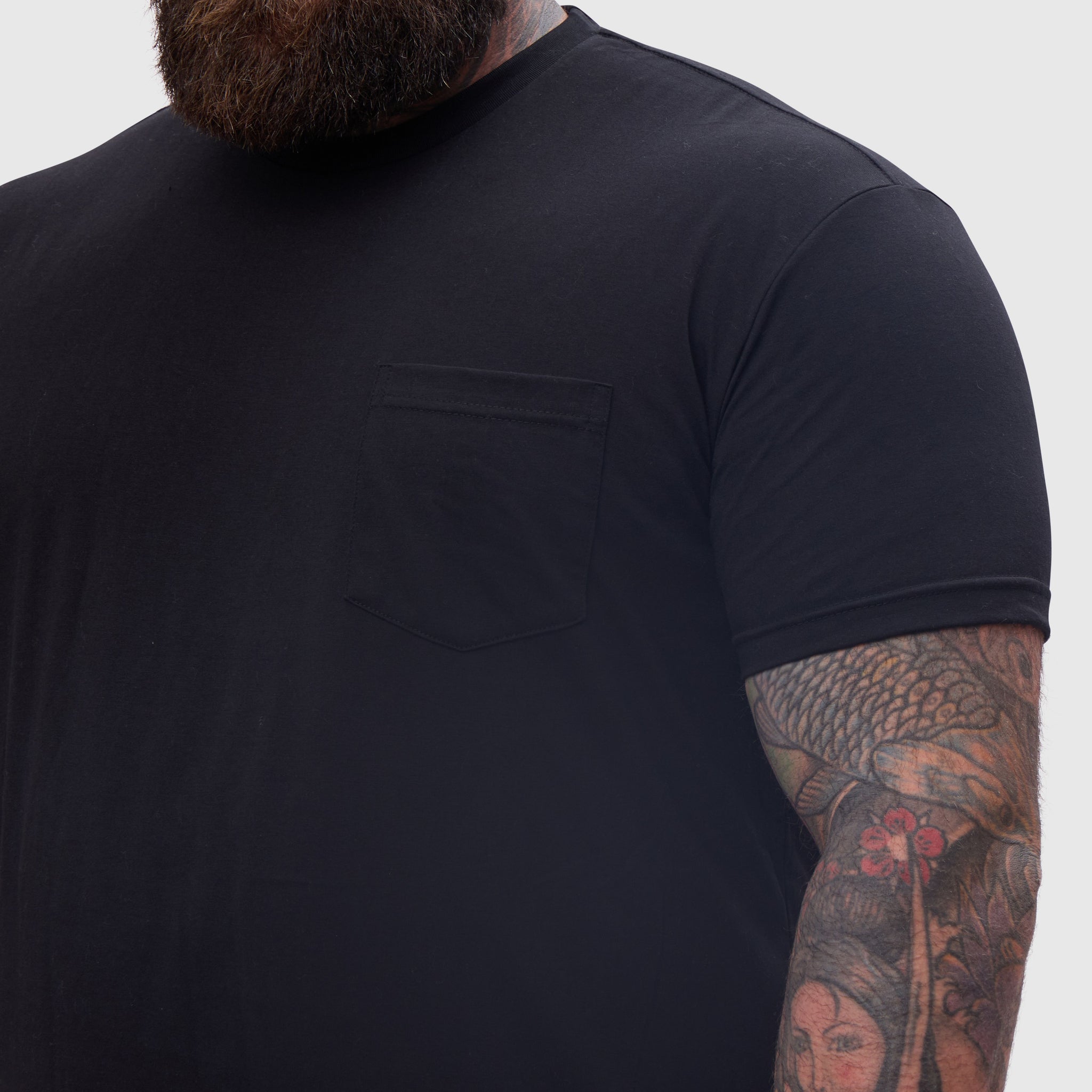 Load image into Gallery viewer, Black Pocket Crew Neck
