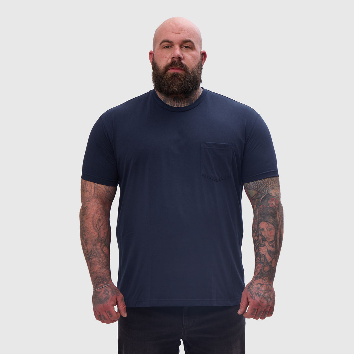 Navy Pocket Crew Neck T-Shirt