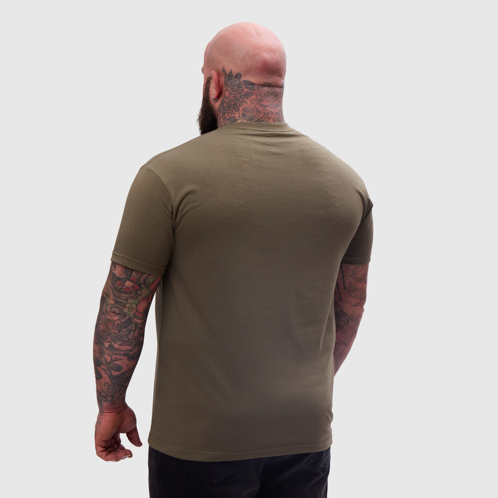 Khaki Pocket Crew Neck T-Shirt