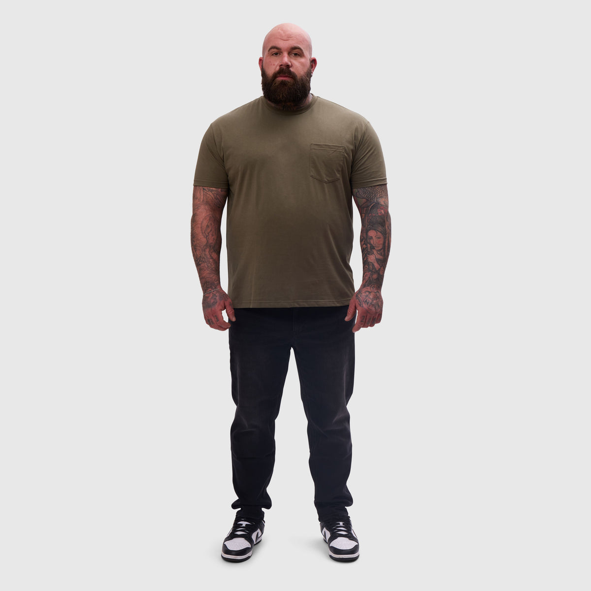 Khaki Pocket Crew Neck T-Shirt