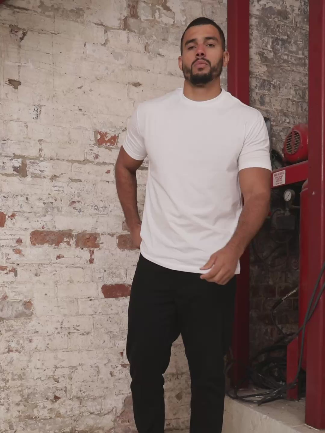 Load and play video in Gallery viewer, Tall White Crew Neck T-Shirt
