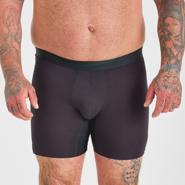 All Black Anti-Chafe Bamboo Boxer Briefs 3-Pack