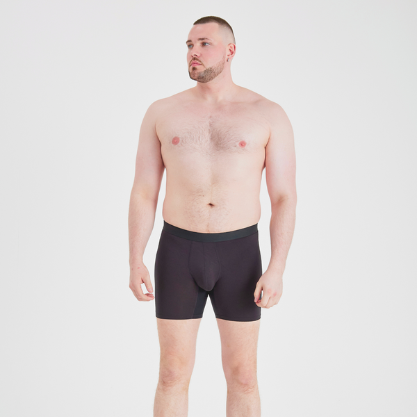 Black Anti-Chafe Bamboo Boxer Briefs