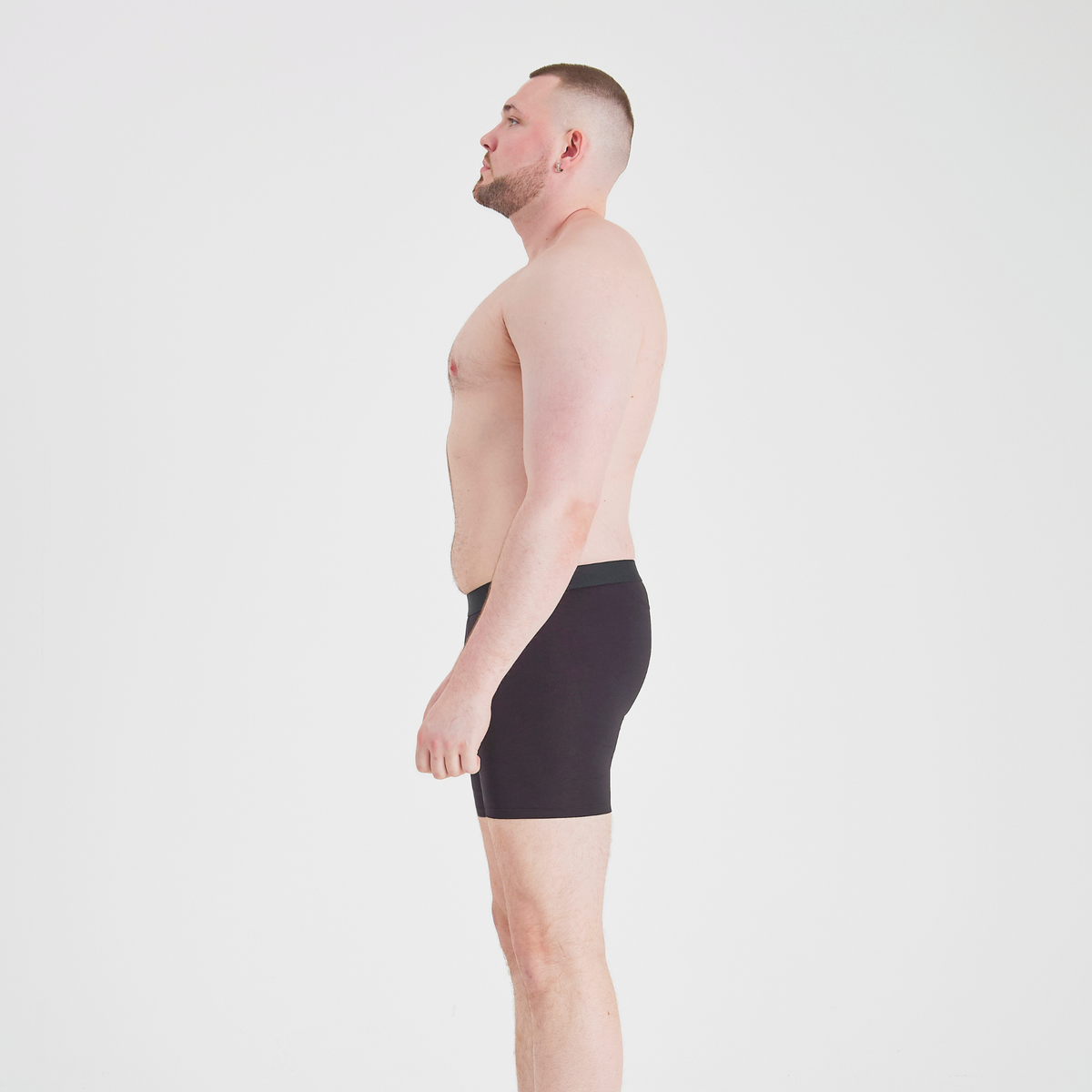 Black Anti-Chafe Bamboo Boxer Briefs 12-Pack